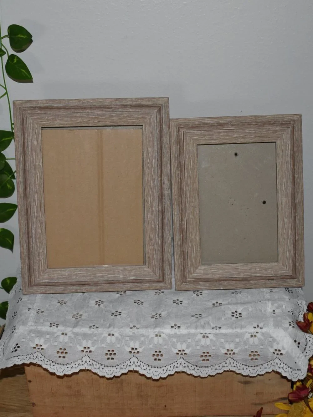 Vintage Distressed Wood Picture Frame Set